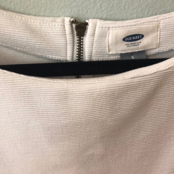 White boat neck sweater with zipper detail. - Picture 3 of 6